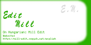 edit mill business card